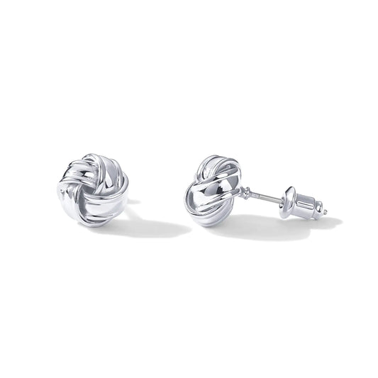 Gold Love Knot Sterling Stud Earrings