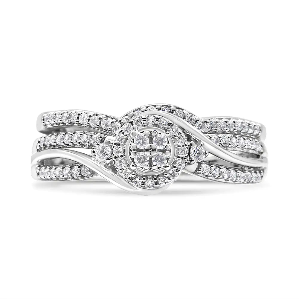 .925 Sterling Silver Diamond Bridal Set