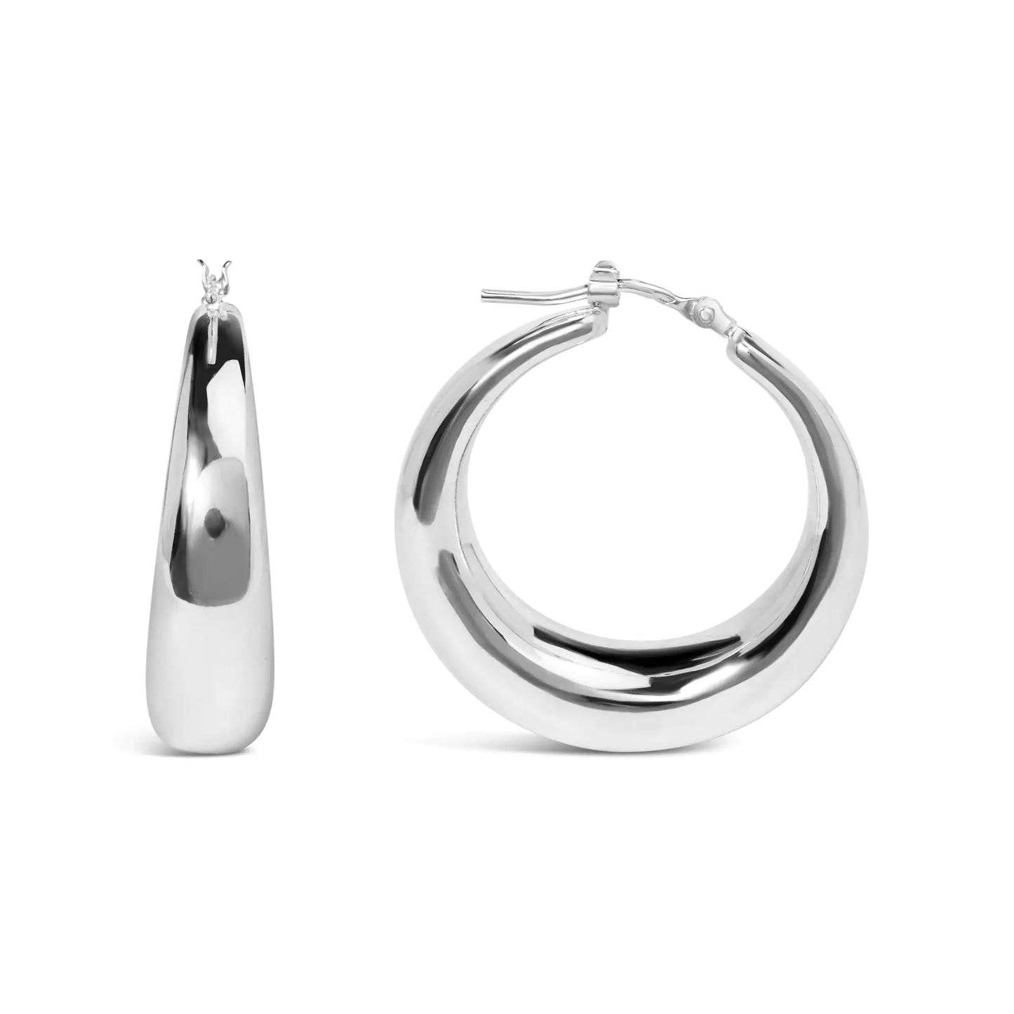 Sterling Silver 9mm Graduated Hoops