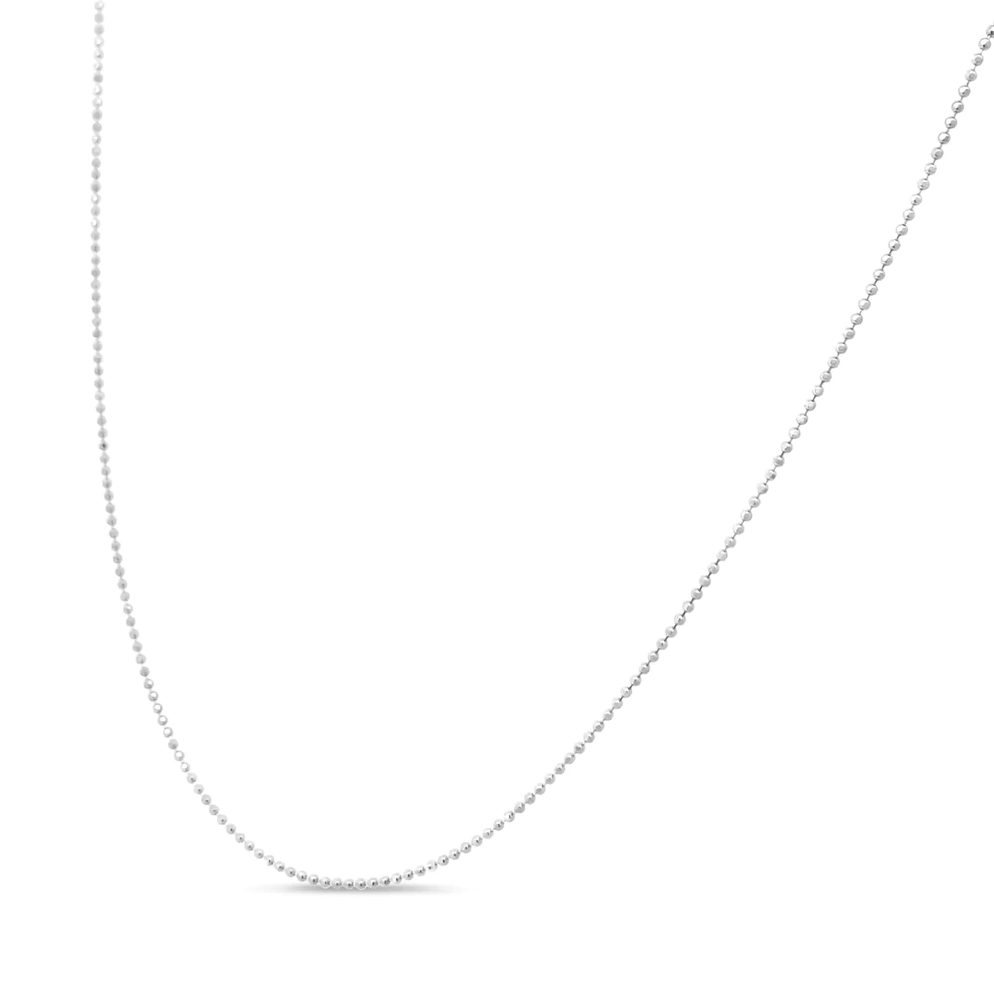 Sterling Silver 0.7mm Bead Chain Necklace 18"