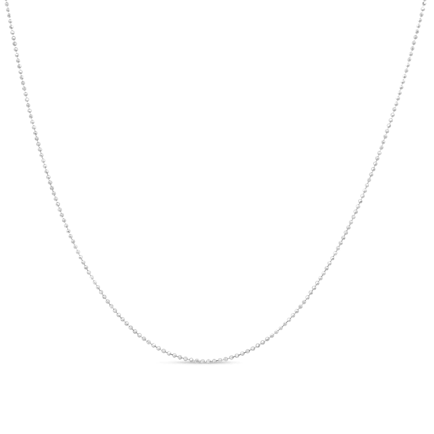 Sterling Silver 0.7mm Bead Chain Necklace 18"