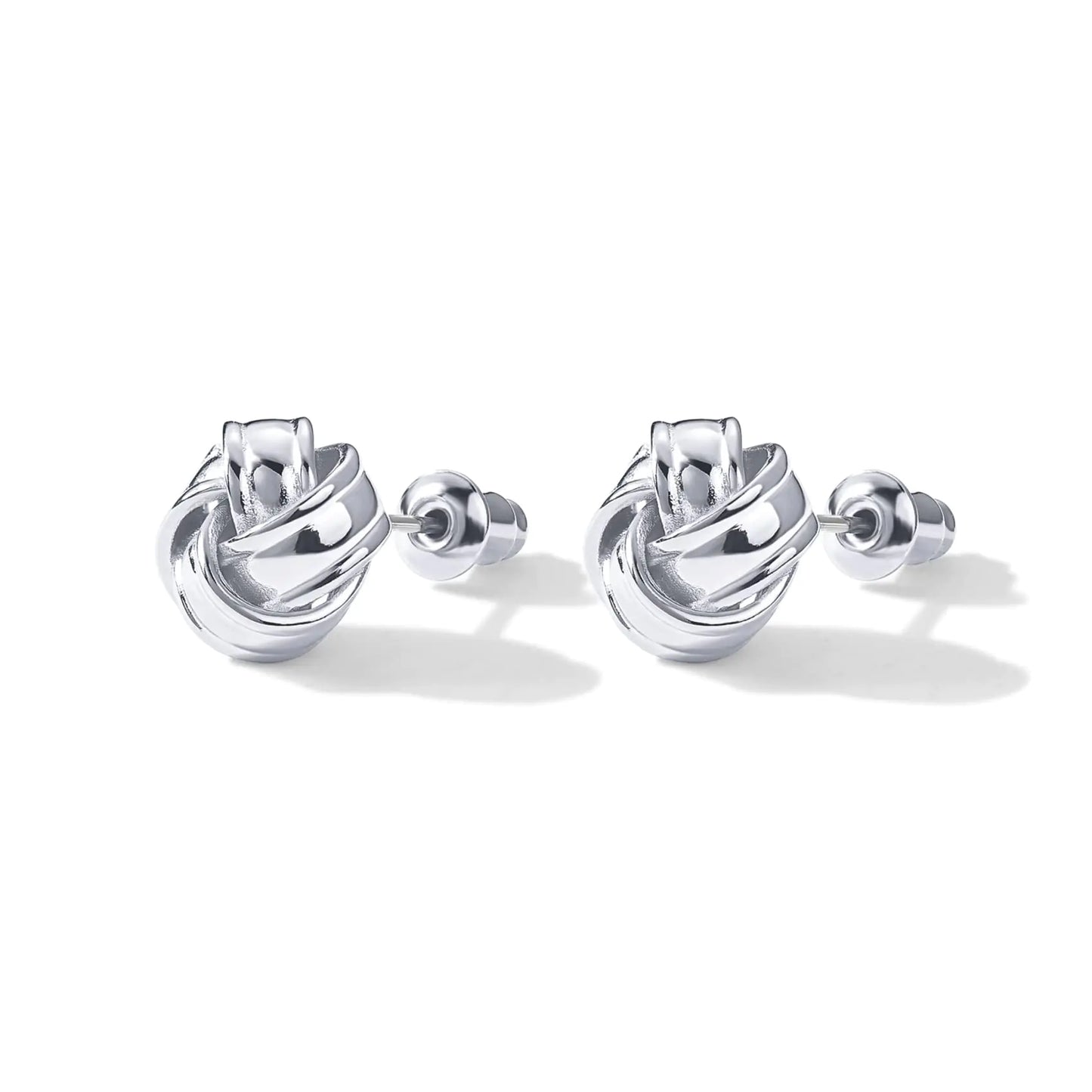 Gold Love Knot Sterling Stud Earrings