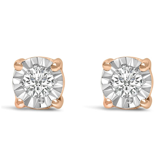 Sterling Silver 0.10 Cttw Lab Diamond Stud Earrings